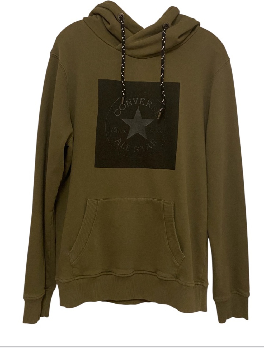 Converse Chuck Taylor Olive Green Graphic Pullover Hoodie, 100% cotton size XL